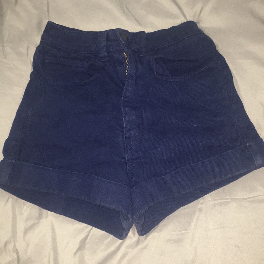 American Apparel blue high waisted shorts